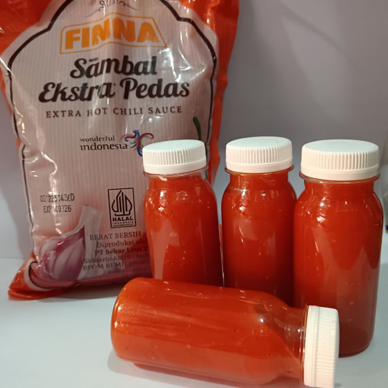 

Perbotol 90 gram Sambel Finna Extra pedas Lombok botol kecil saos botol