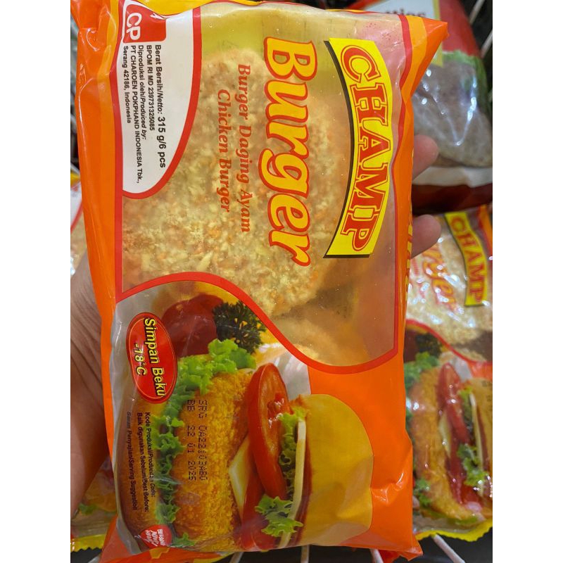 

daging burger ayam champ 315gr