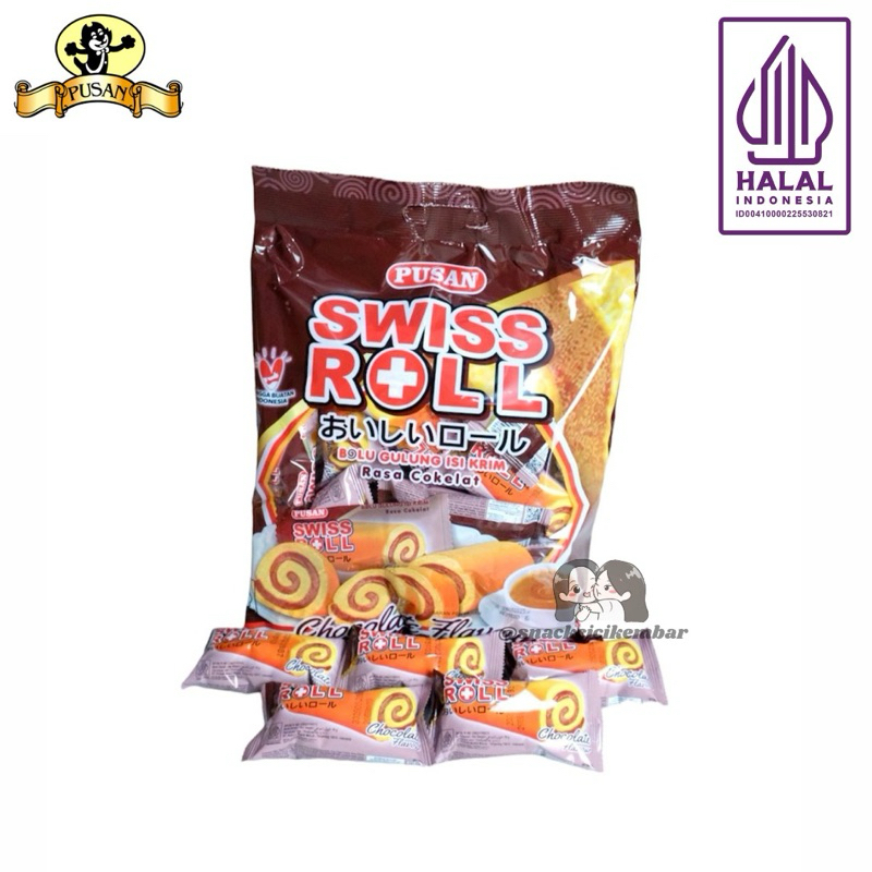

PUSAN SWISS ROLL BOLU GULUNG ISI KRIM RASA COKELAT / STROBERI / KELAPA PANDAN 320gr ISI 20pcs