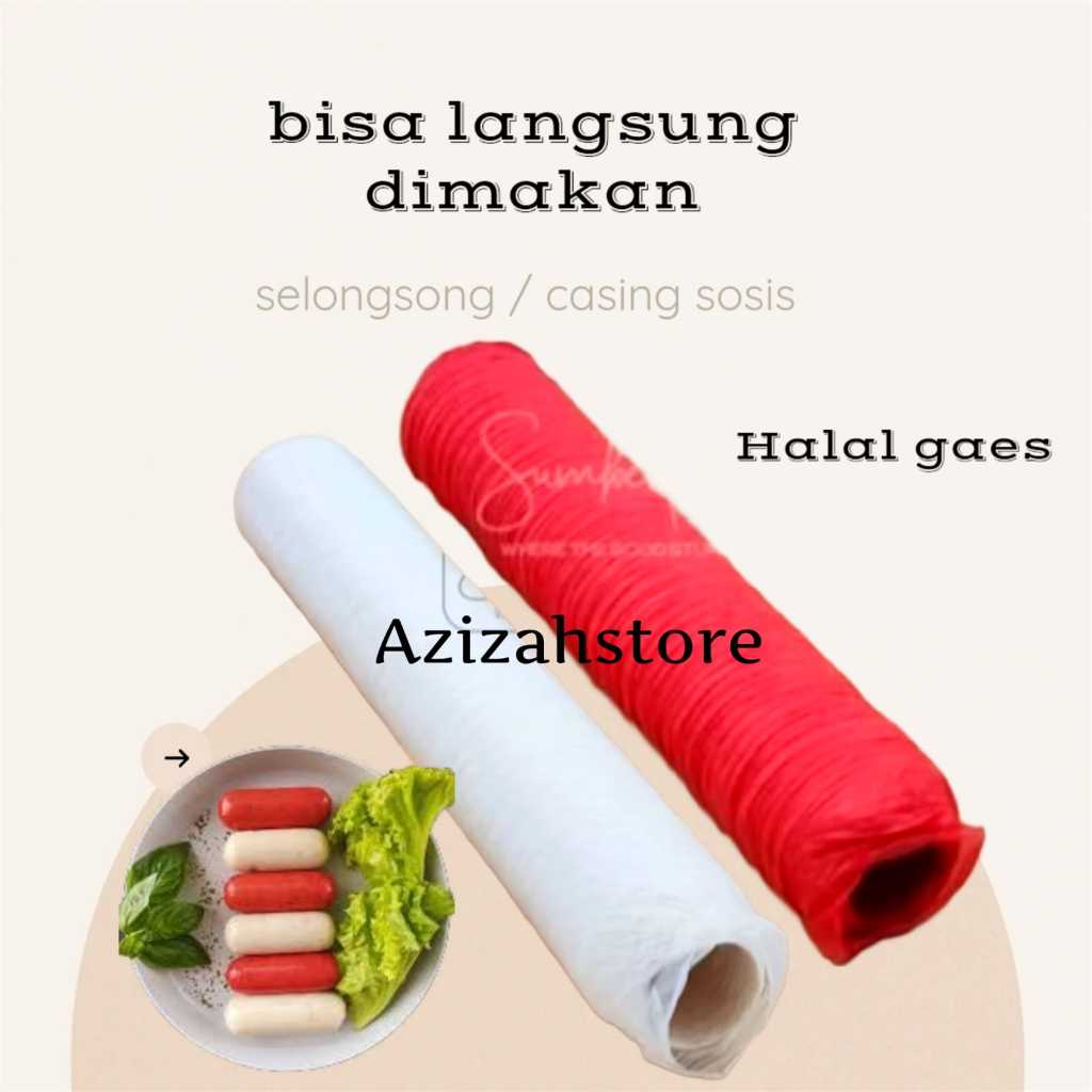 

selongsongan sosis halal kolagen (BISA LANGSUNG DIMAKAN) / casing kulit sosis / peralatan dapur.