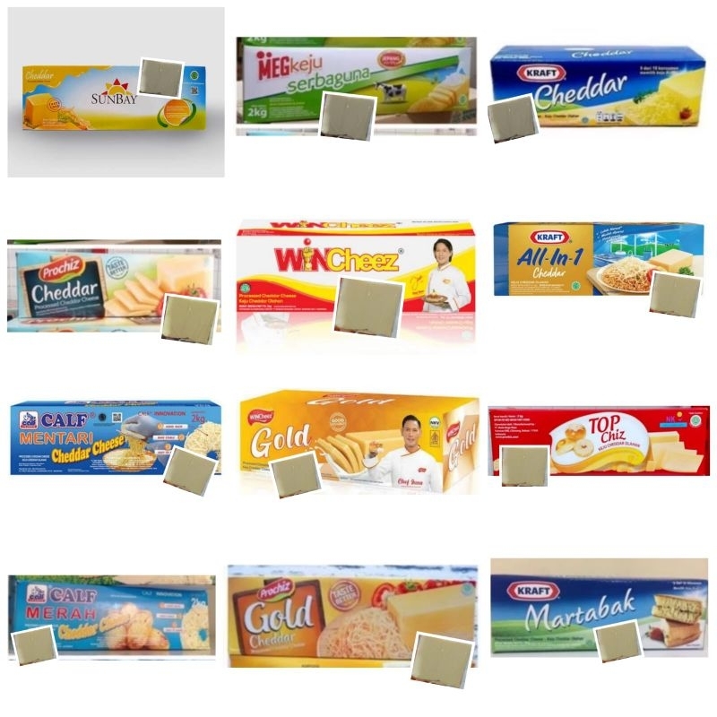 

REPACK: 250GR KEJU CHEDDAR BLOK (CALF/ KRAFT/ MEG/ PROCHIZ/ SUNBAY/ TOP CHIZ/ WINCHEEZ) Serbaguna/ Gold/ All in one/ Mentari/ Merah/ Martabak