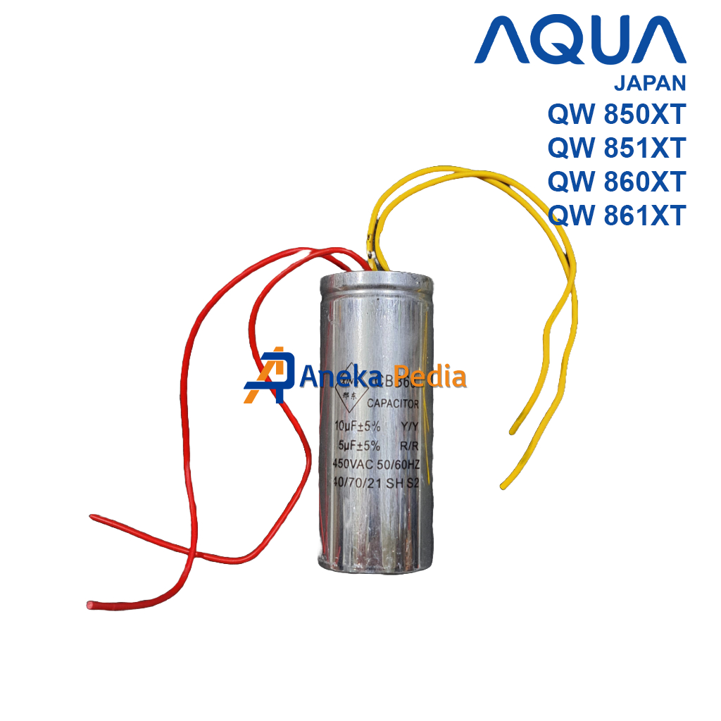 KAPASITOR AQUA 8 Kg QW 850XT 851XT 860XT 861XT Capacitor Starter Mesin Cuci 2 Tabung QW850XT QW851XT