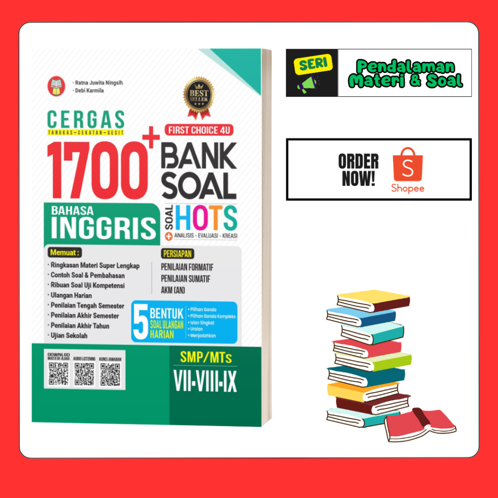 Buku Bank Soal Bahasa Inggris SMP/MTs Cergas 1700 Plus Penerbit Yrama Widya