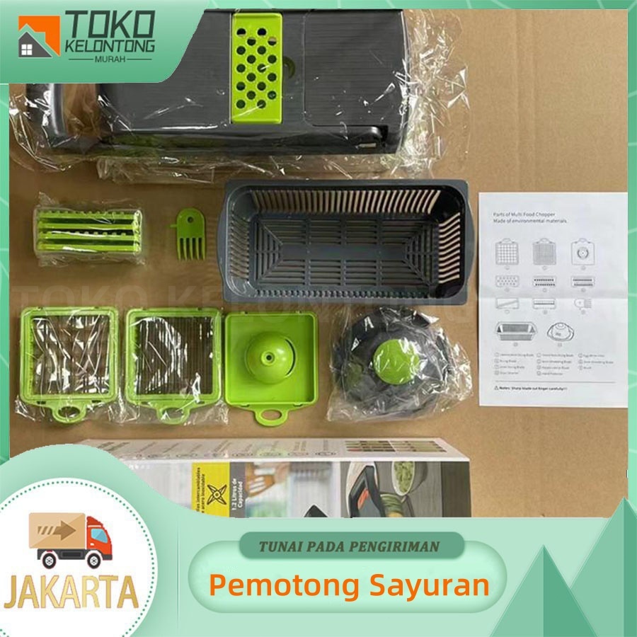 Pemotong Sayuran Multifungsi Rumah Tangga Pemotong Kentang Parutan Jelly Dinger Pengiris Mentimun Al