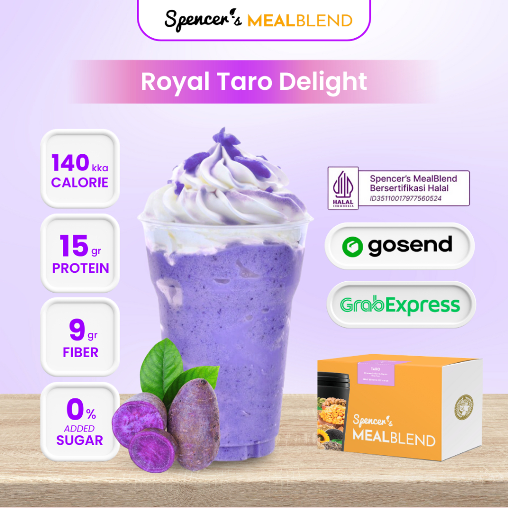

Spencer's MealBlend Royal Taro Delight Minuman Diet Sehat Multigrain Kenyang Lebih Lama Tanpa Bahan Kimia