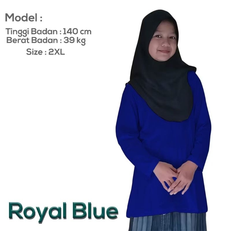 KAOS TUNIK ANAK POLOS  COMBET 30S PREMIUM/ATASAN ANAK PEREMPUAN