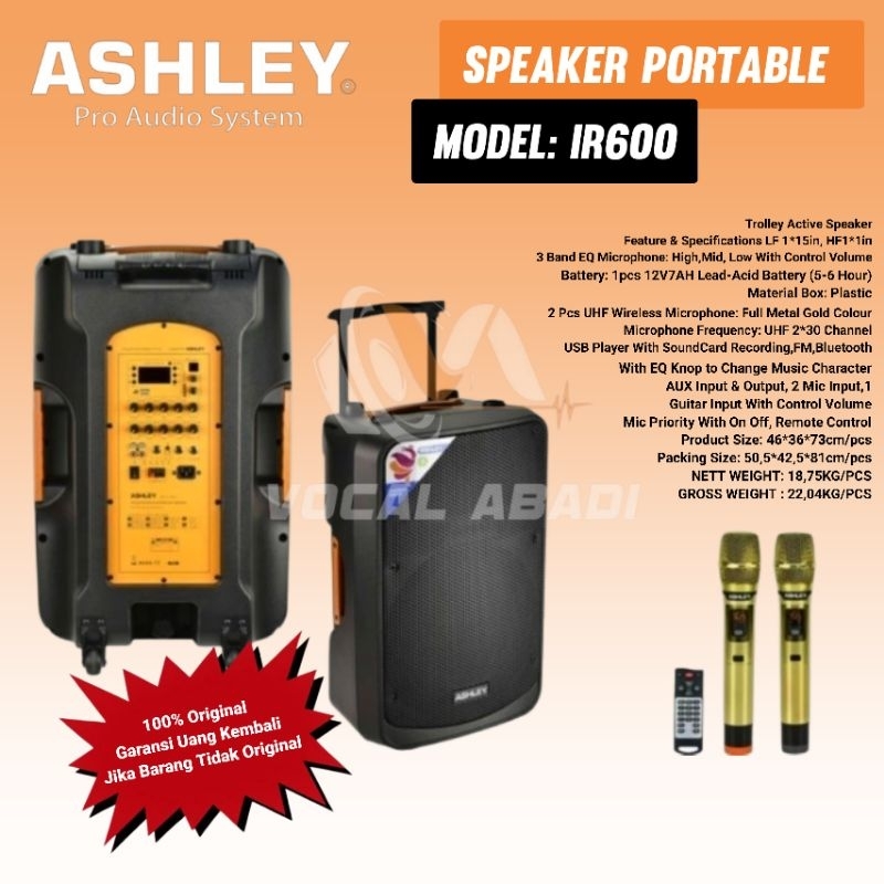 SPEAKER PORTABLE ASHLEY IR600