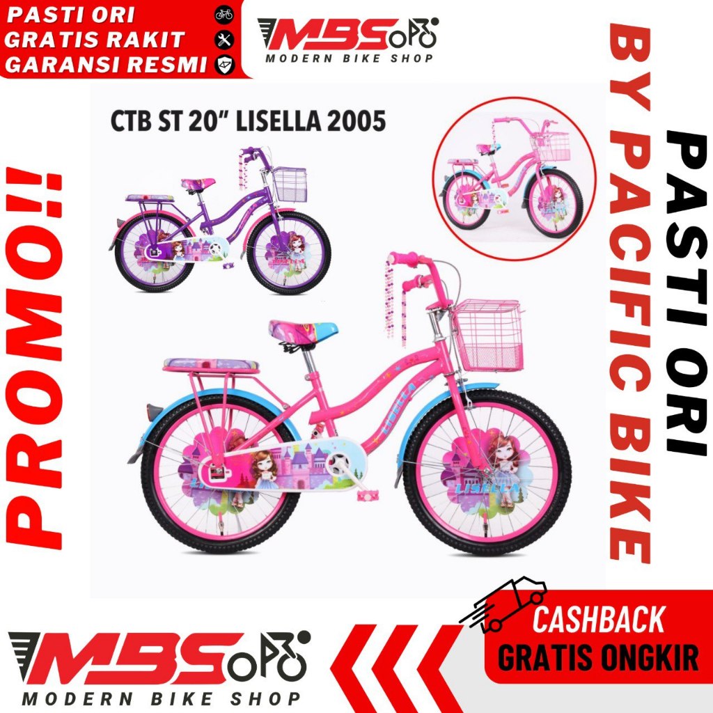 [REAL PIC] LISELLA SEPEDA ANAK PEREMPUAN 20 INCH KERANJANG BY PACIFIC
