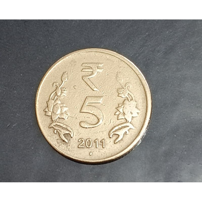 koin India 5 rupee tahun 2011..