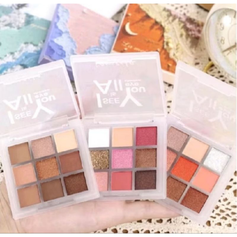Eyeshadow Pallete 9 Warna Kombinasi Glitter Tahan Lama Bagus 5099