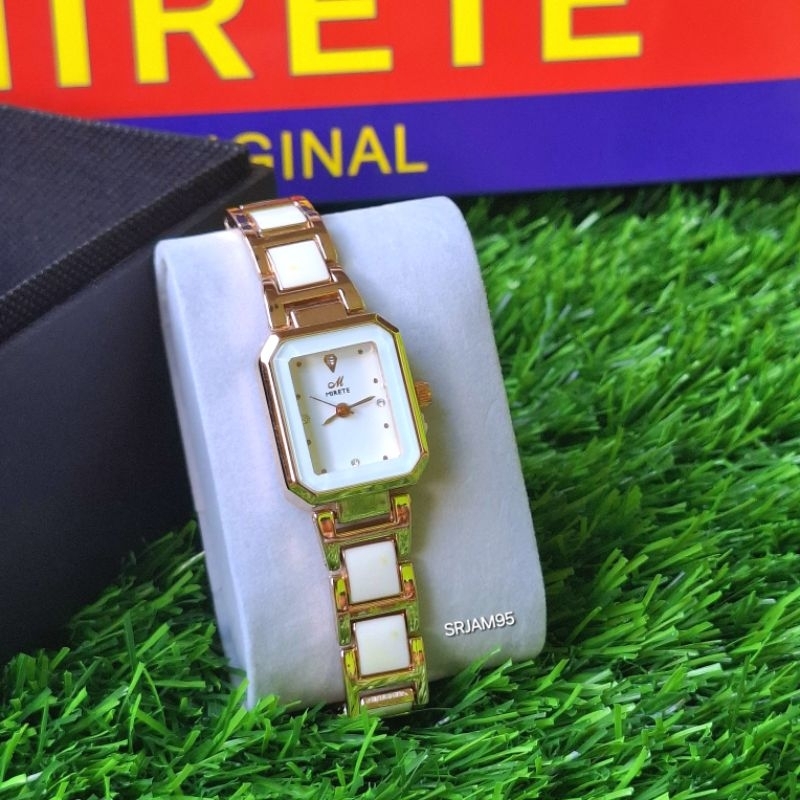 Jam Tangan Wanita Kotak Stainless Mirete Original