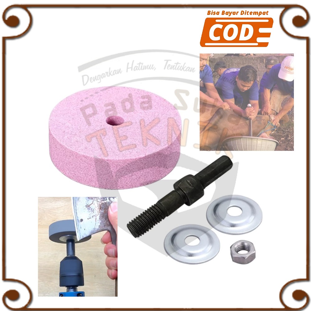 Mata Bor Asah Poles Gosok Pisau Golok Sembelih Potong Daging Hewan Kurban Sapi Kambing