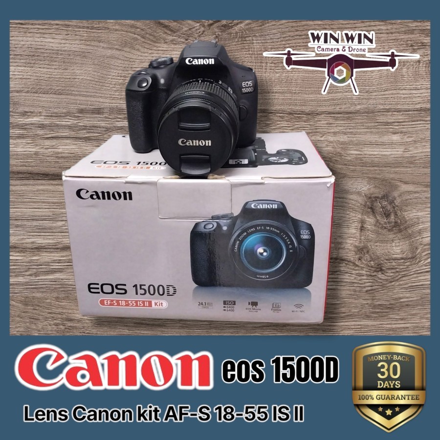 Kamera Camera DSLR Camera Canon eos 1500D Lensa kit Canon 18-55 II