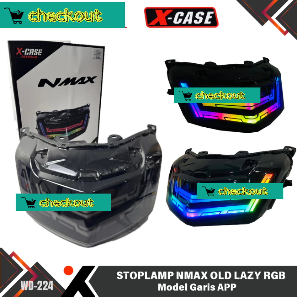 Lampu Stop Lazy RGB App Nmax Old Stoplamp X-Case Stoplamp Nmax Old Running RGB PnP Soket