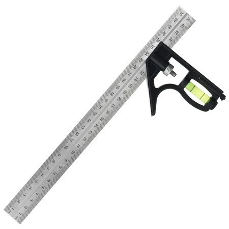 

Penggaris Tukang Siku Mistar Multifungsi ada Waterpass 12" kombinasi Sudut L 12 inch / 30 cm