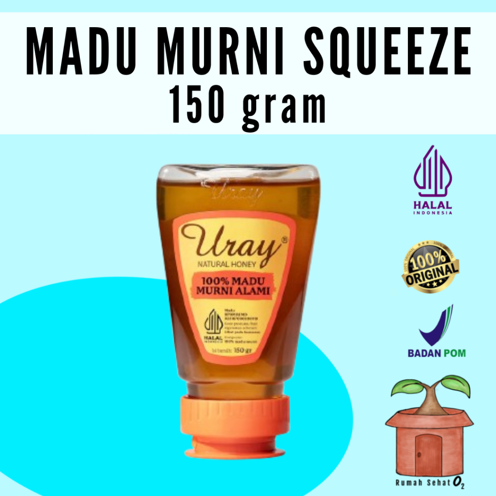 

Madu Uray Squeeze Botol 150 gram Natural Honey Murni Alami 100% Lebah Hutan Alam Indonesia NKV Halal