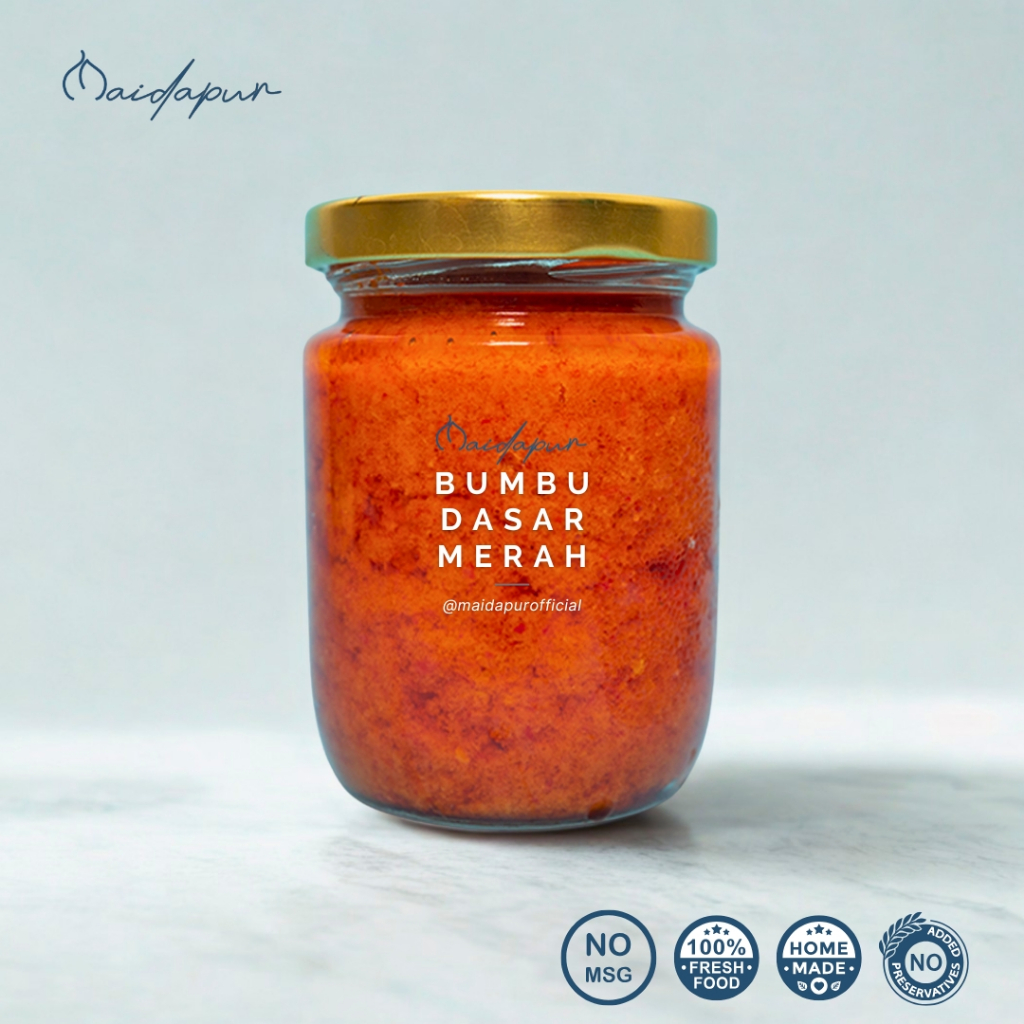 

Bumbu Dasar Merah Siap Pakai - Maidapur Bumbu Masak Tanpa MSG, Pedas