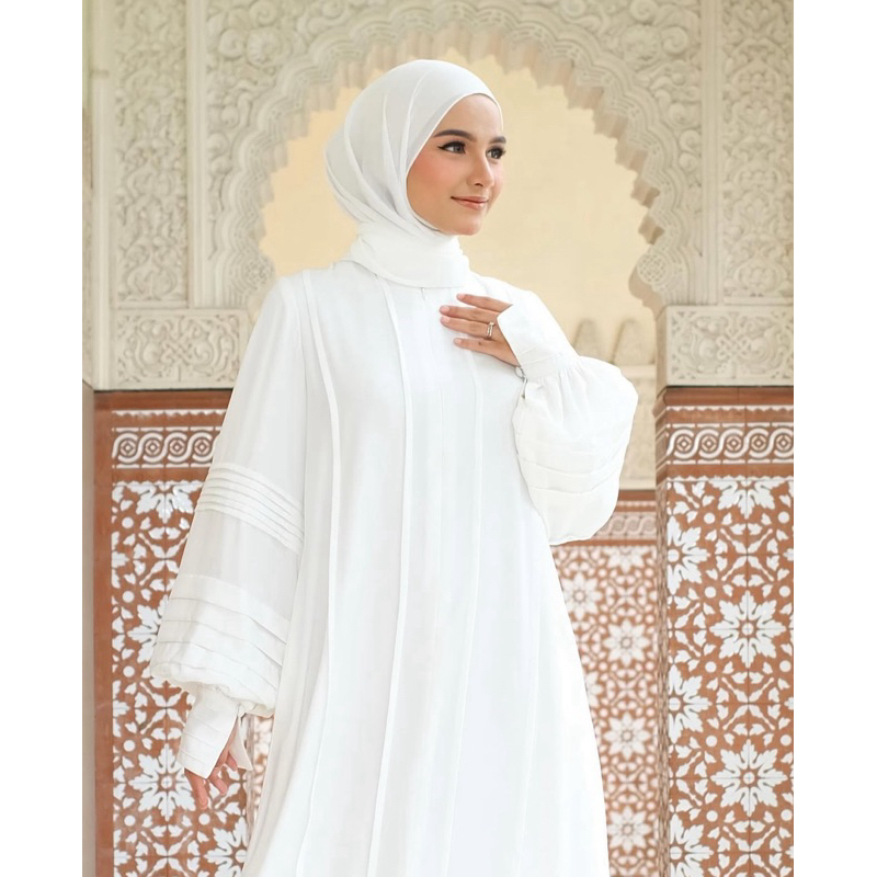 Dress ABAYA HITAM putih by Raysila mat jetblack premium// ABAYA DUBAI LOKAL // GAMIS ABAYA ARAB MEWA