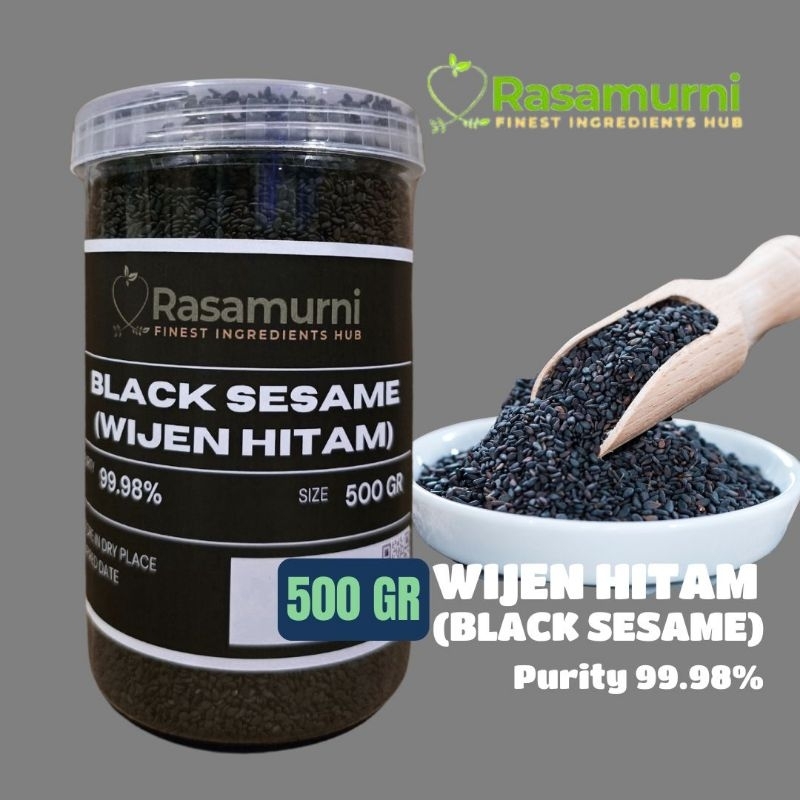 

WIJEN HITAM (BLACK SESAME) NATURAL 500 GR in JAR