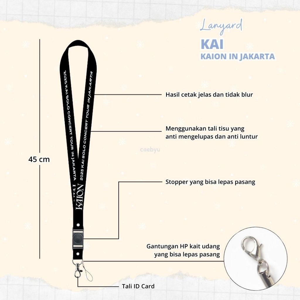 

READY STOCK Lanyard Kai KAION in Jakarta Kpop kim jongin exo Konser JKT Indonesia INA exol exo-l K-Pop Tali Gantungan HP PC ID Card Cahol Card Holder