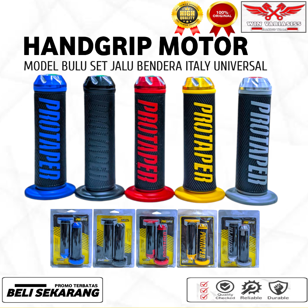 Grip karet stang bulu plus jalu rcb universal grip bulu + jalu stang universal