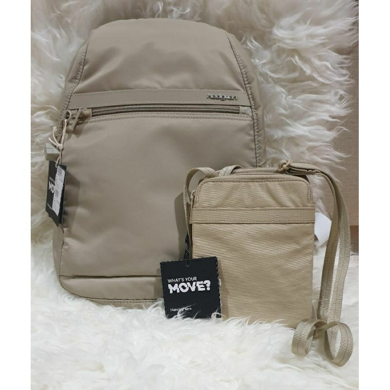 Bundling Produk ORIGINAL HEDGREN VOGUE BACKPACK L CASHMERE & HEDGREN RUPEE CREASED SAFARI BAG (NEW)