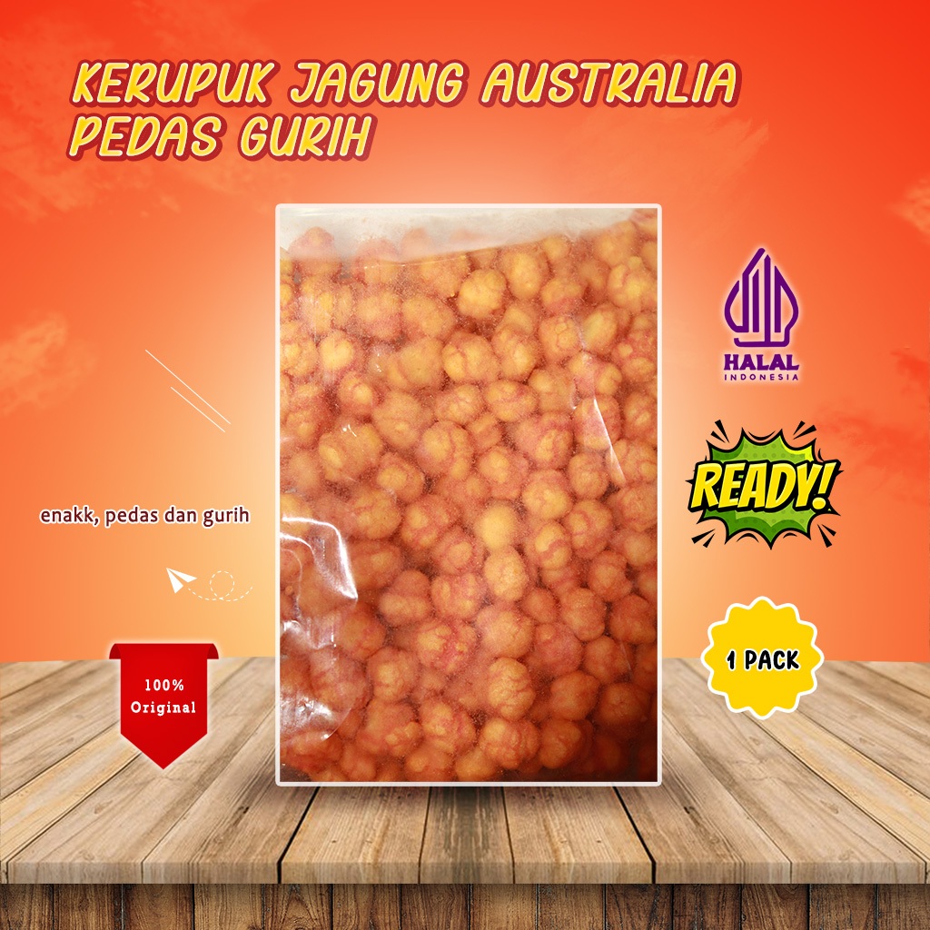 

Kerupuk Jagung Australia Rasa Balado Snack Pilus Jagung Australia Pedas Manis 500 gram