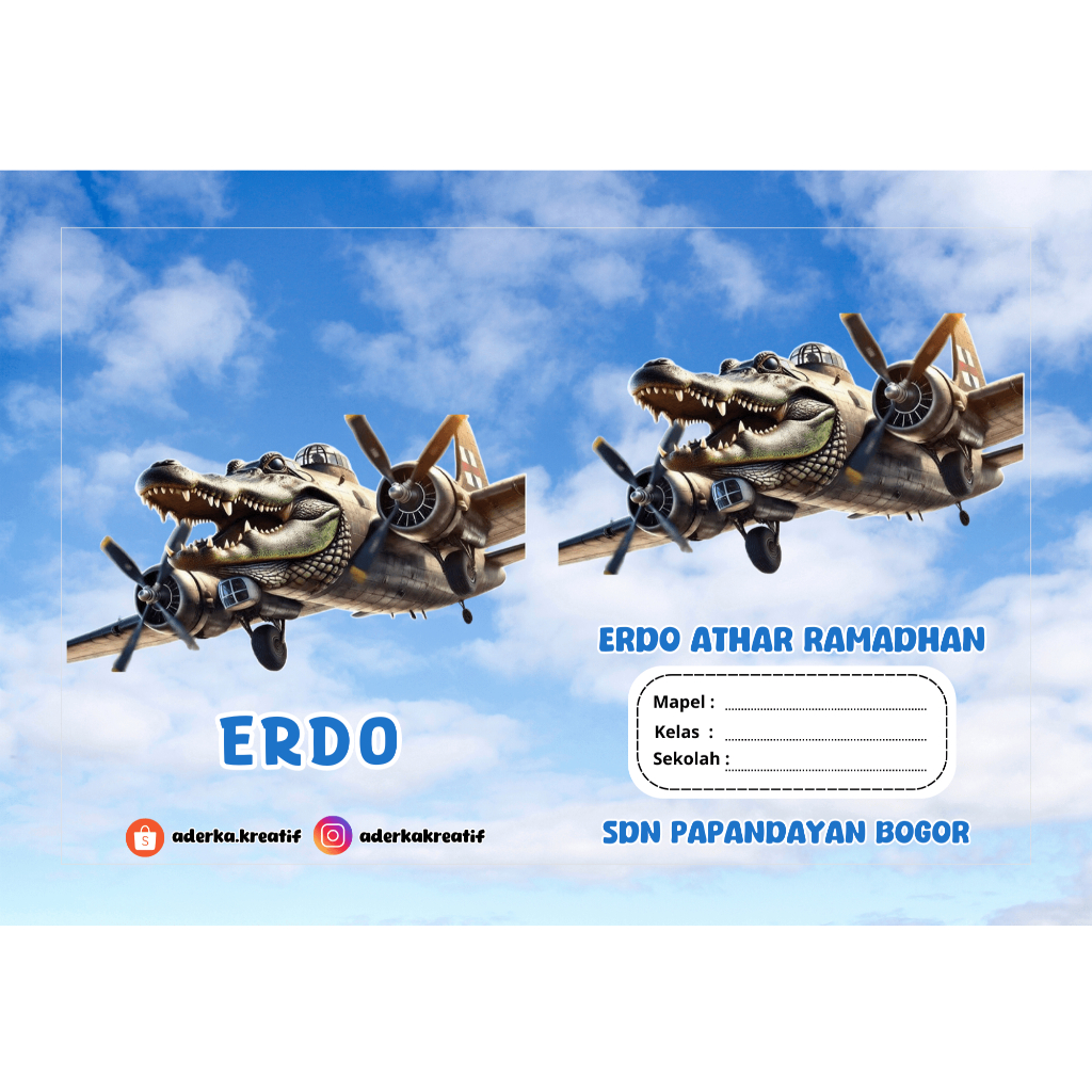 

Sampul Buku Tulis Custom Buku Sekolah Anomali Bombardino Crocodilo
