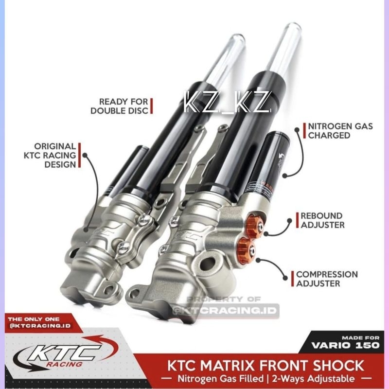 SHOCK DEPAN KTC RACING MATRIX VARIO /BEAT/ SCOOPY/ SPACY : KTC RACING NEW 2023