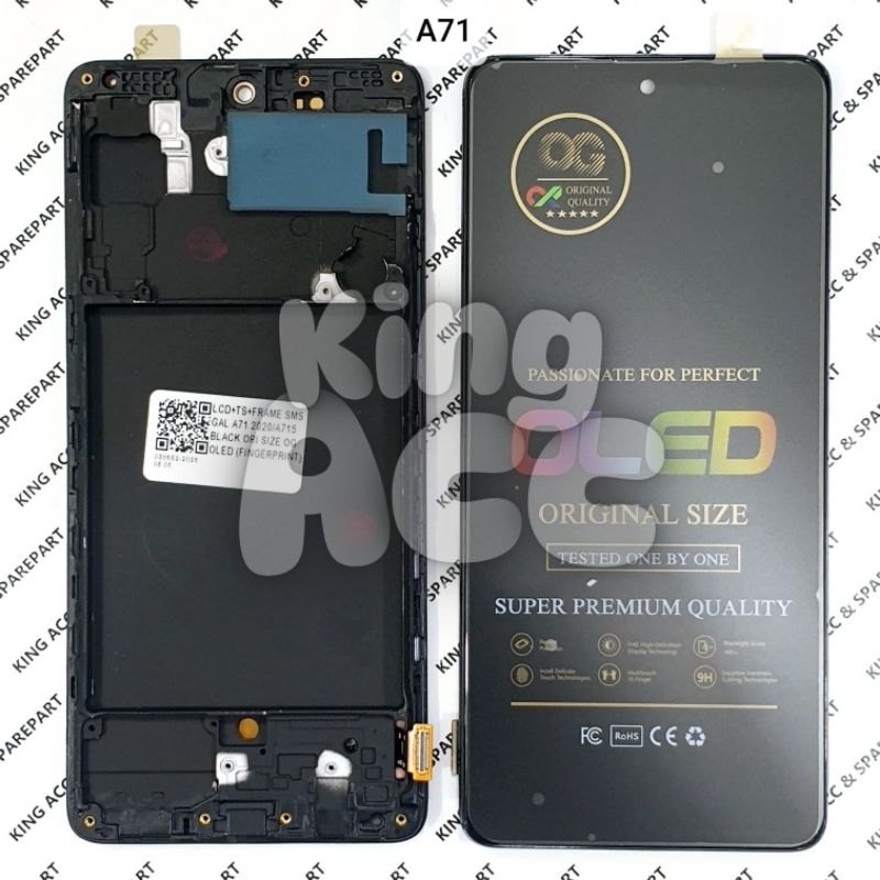 OLED OG LCD TOUCHSCREEN SAMSUNG GALAXY A71 2020 / A715 BLACK OLED OG FINGERPRINT SET FRAME