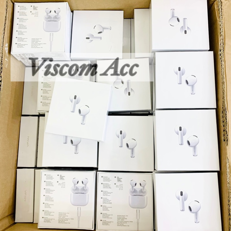 VFAN T08 || Earphones Wireless TWS Bluetooth V5.4 Music Play Time : 4 Hours / Headset tws bluetooth