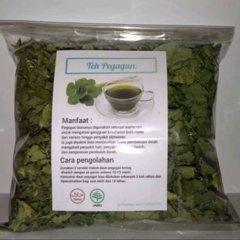 

Teh daun pegagan kering tanpa batang kemasan 50 gram