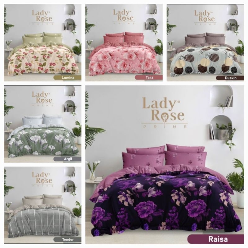 Bedcover Lady Rose Ladyrose King Rumbai Ukuran 180x200 cm 3D 3in1 Disperse Kualitas Premium