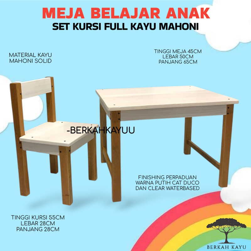 Meja belajar anak set kursi meja anak kursi anak