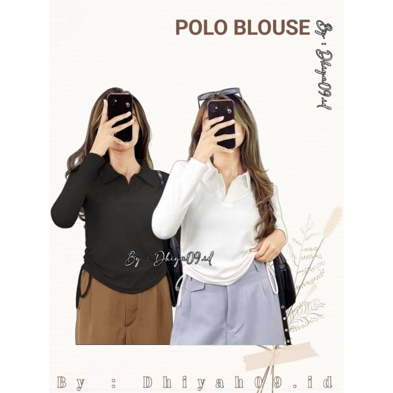 Baju Atasan Wanita Xena Top Polo Blouse Variasi Tali Samping