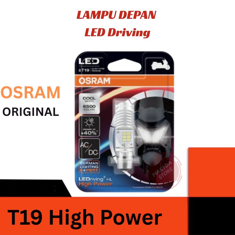 Lampu Motor LED OSRAM Putih Kuning 2700K 6000k  Bohlam H6 M5 T19 Semua Bebek Matic AC/DC Garansi 1 b