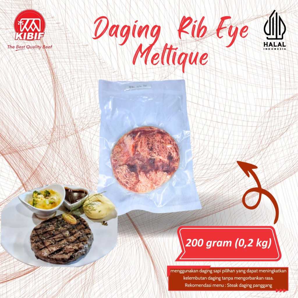 

Daging Sapi Rib Eye Meltique Porsi 200gr