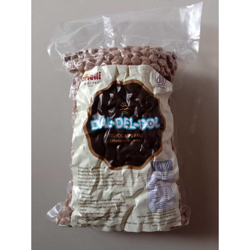 

PROMO !!! BOBA DAL DEL DOL Tapioca Pearl Bubble 1 kg DALDELDOL DAL-DEL-DOL / Boba 1kg Brown Sugar / Boba Hitam Dal-Del-Dol Anelli 1 KG
