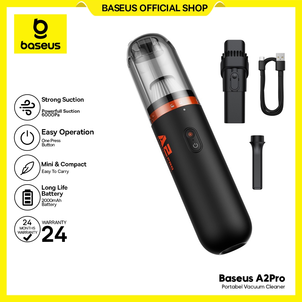 Baseus A2Pro Car Vacuum Cleaner(6000pa) Penyedot Debu Mobil Dashboard Kursi Interior Mobill
