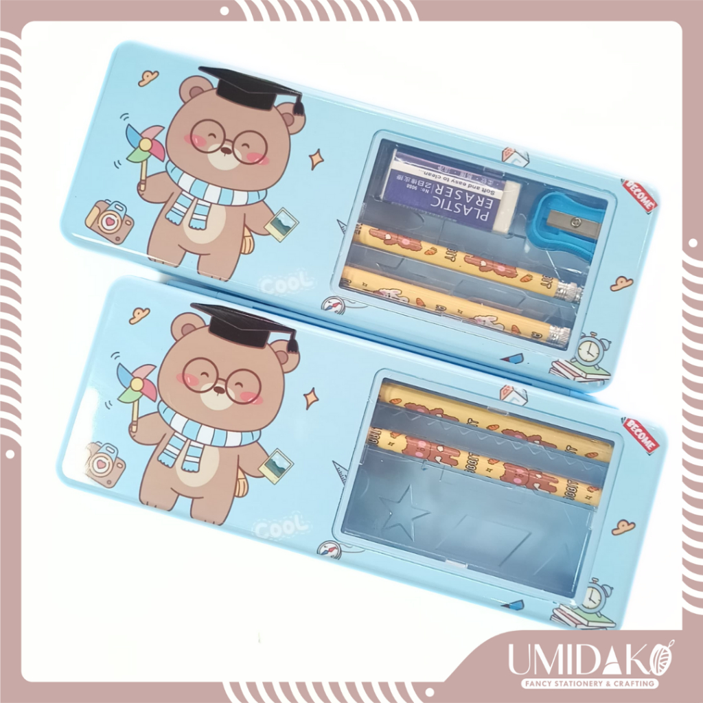 

[UMIDAKO] KOTAK PENSIL/TEMPAT PENSIL/PENSIL CASE SET (PENGHAPUS, RAUTAN, PENSIL)