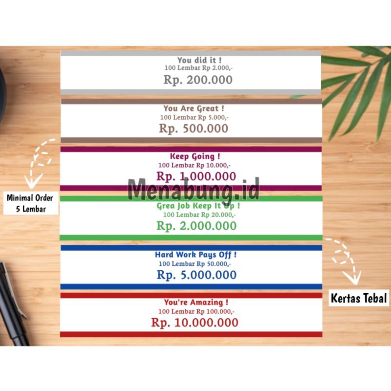 

Sabuk uang/ ban uang/ pembatas uang/ kertas pengikat uang/ uang gepokan