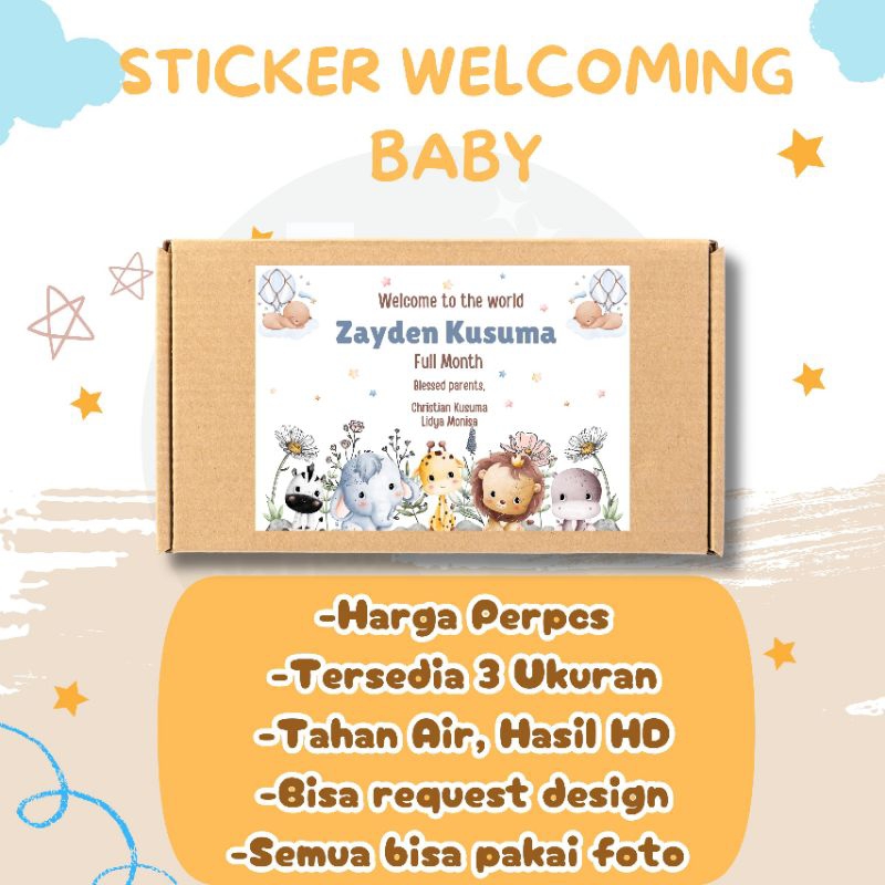 

Sticker welcoming baby/Sticker hampers baby/Sticker box nasi/Sticker full month/Sticker baptist/Sticker baby newborn/Sticker ultah