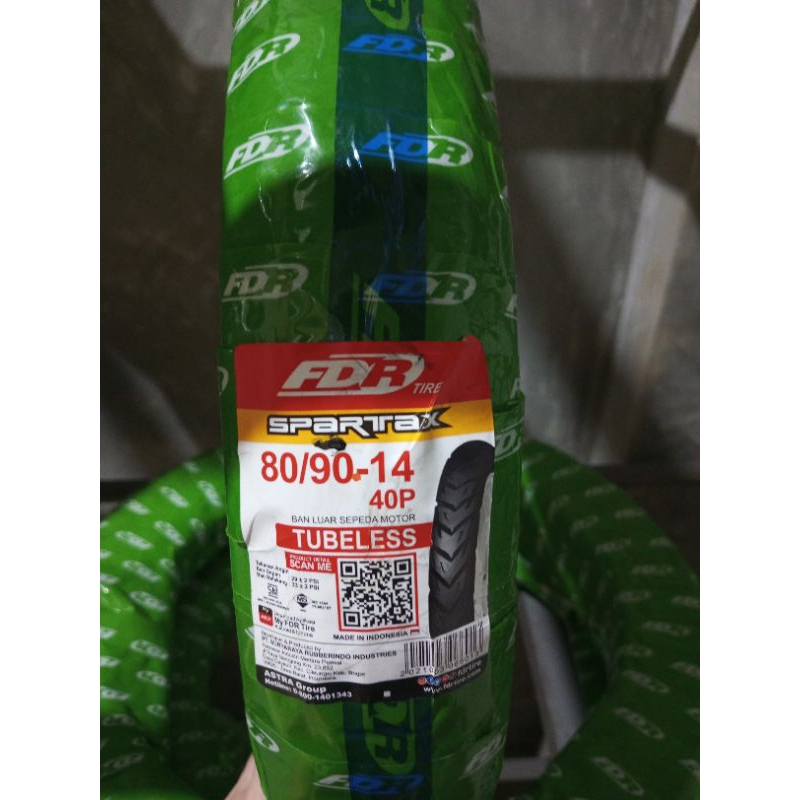 BAN LUAR FDR 80/90-14 SPARTAX TUBELESS