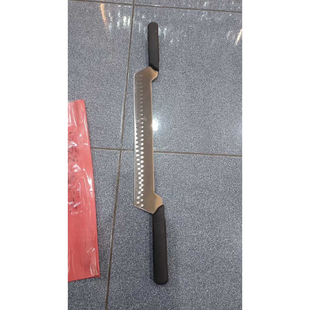 CHEESE KNIFE 30CM, W/ SCALLOPED BLADE & 2 PLC HDLE, GIESSER