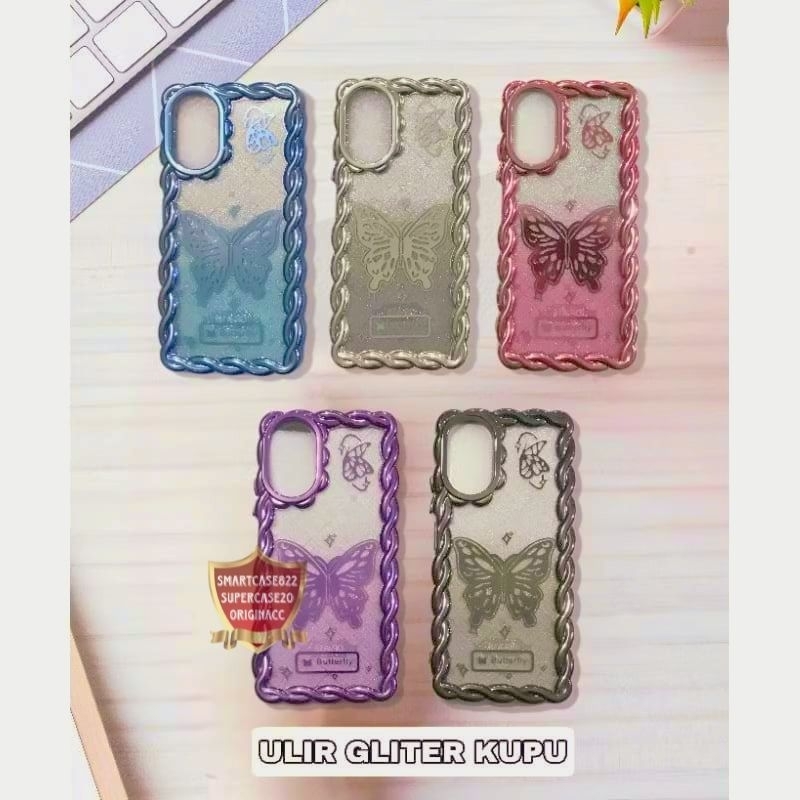 Casing OPPO A31 A16 A54 A55 Softcase Case Gliter ULIR Kupu Kupu
