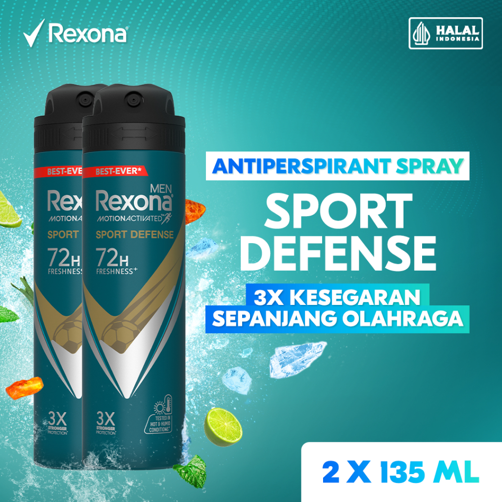 Rexona Men Antiperspirant DEODORANT SPRAY Sport Defense 135ml - Twinpack (2 x 135ml)