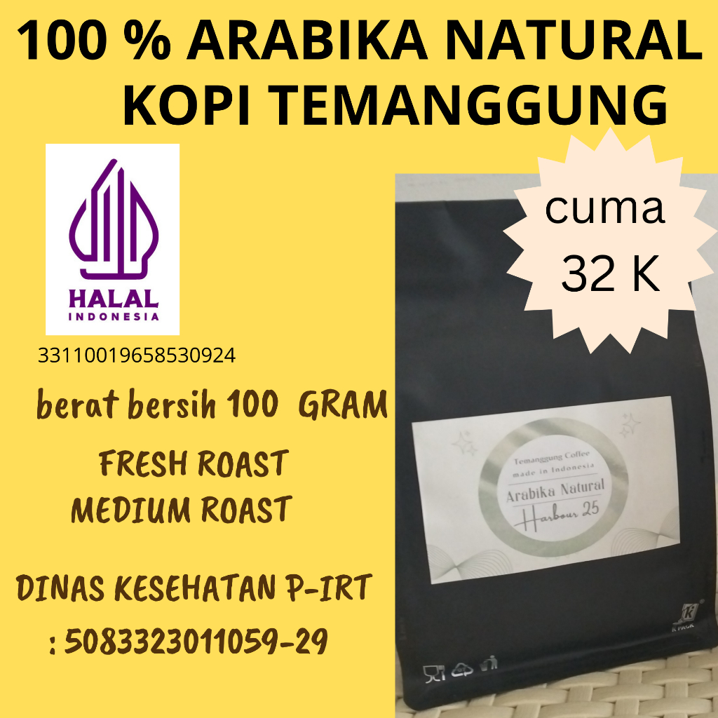 

BIJI KOPI 100% Arabika Natural Temanggung