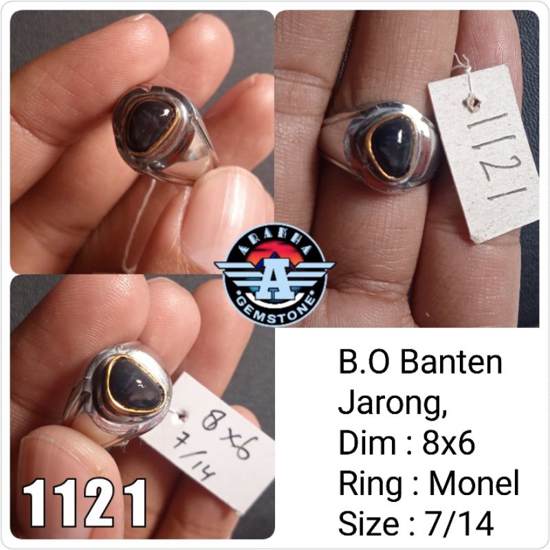Kalimaya Black Oval Banten Kode 1121, Ring Monel size 7/14