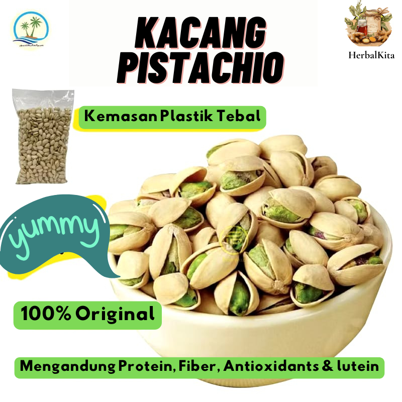

Kacang Fustuk Pistachio Premium 1kg Kacang Khas Arab Kulit Putih Pistacio 500 gr Panggang