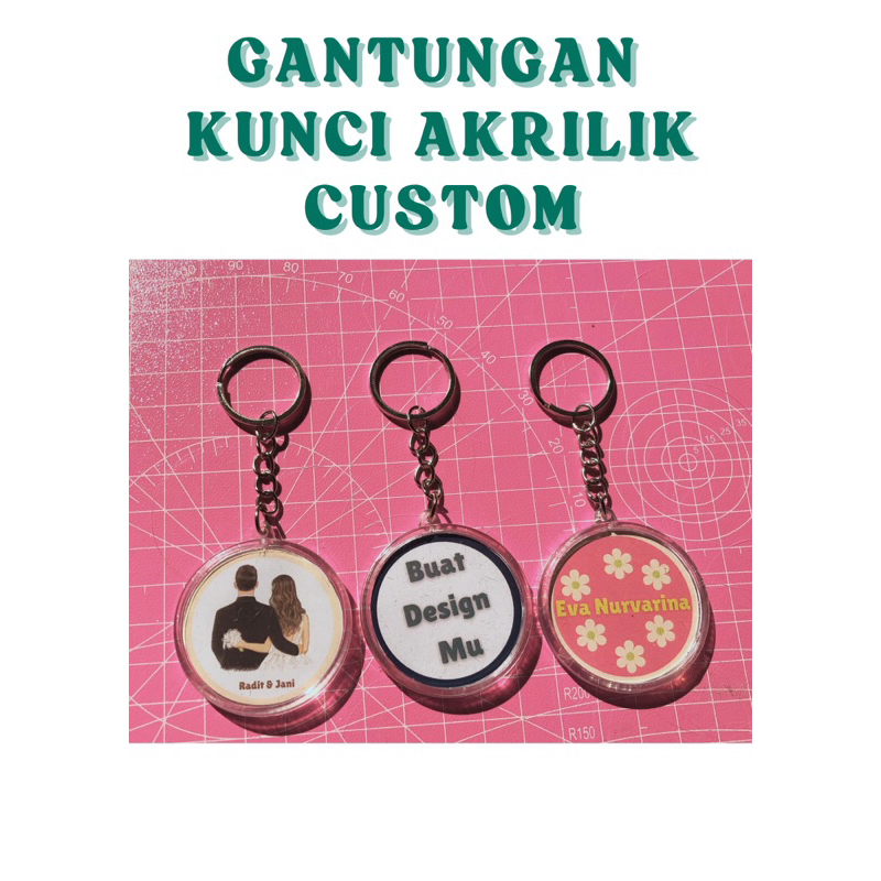 Gantungan kunci akrilik insert paper custom